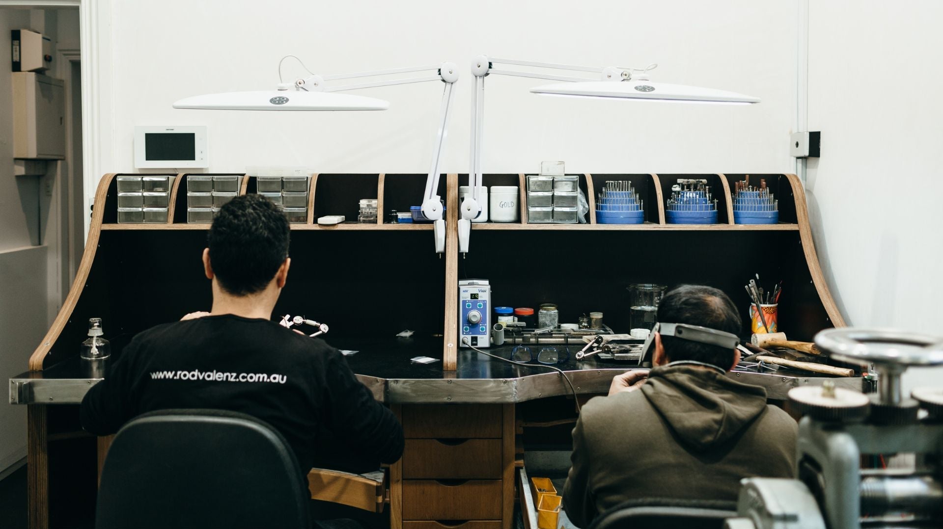 Rod Valenz' Australian jewellers working in the studio